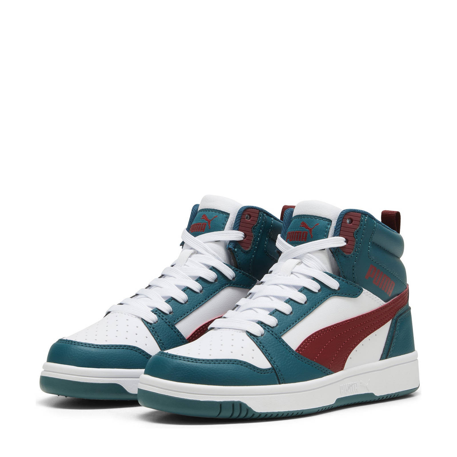 Puma Rebound v6 Mid  sneakers groen/ecru/rood