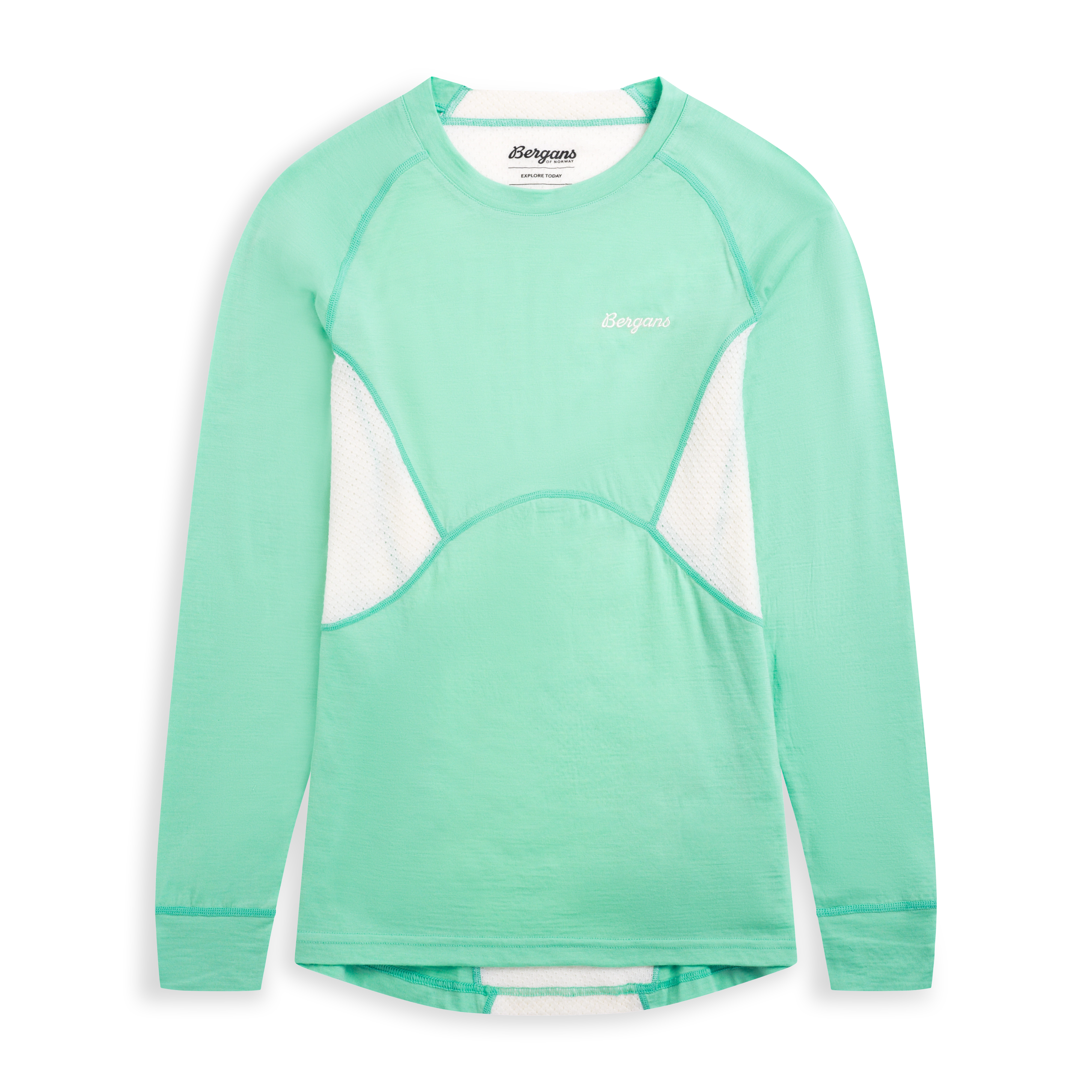 Inner:Pure Merino Long Sleeve Women Mint Crush / Vanilla White