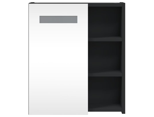 VIDAXL - Armoire de salle de bain à miroir avec led noir 45x13x52 cm