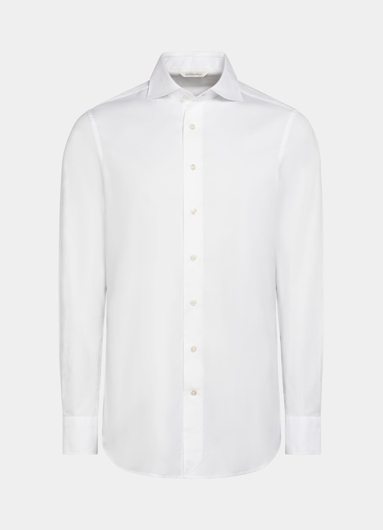 Chemise coupe très ajustée en twill blanche