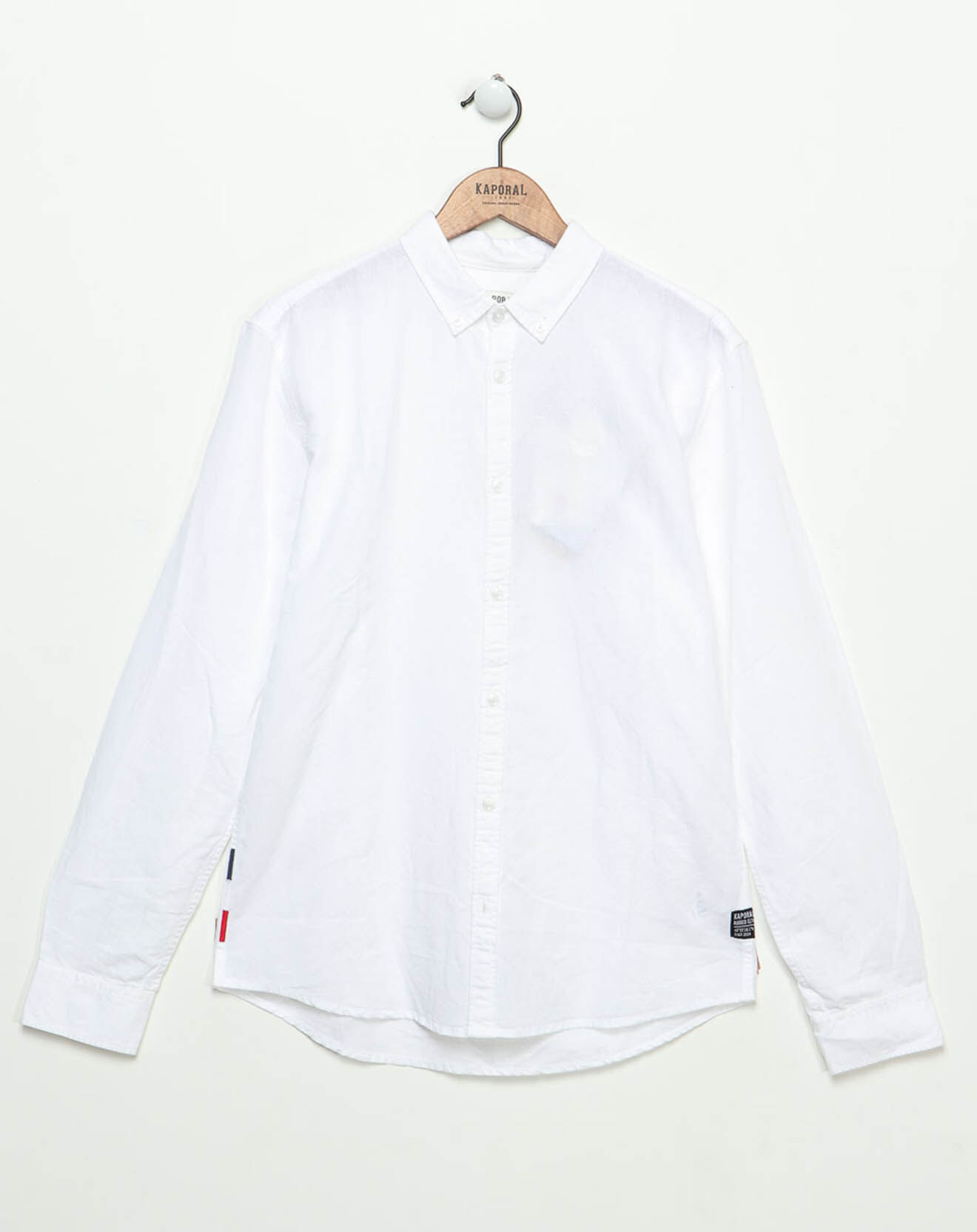 Kaporal 5 Chemise Regular Fit en Coton & Lin Wolfe blanche