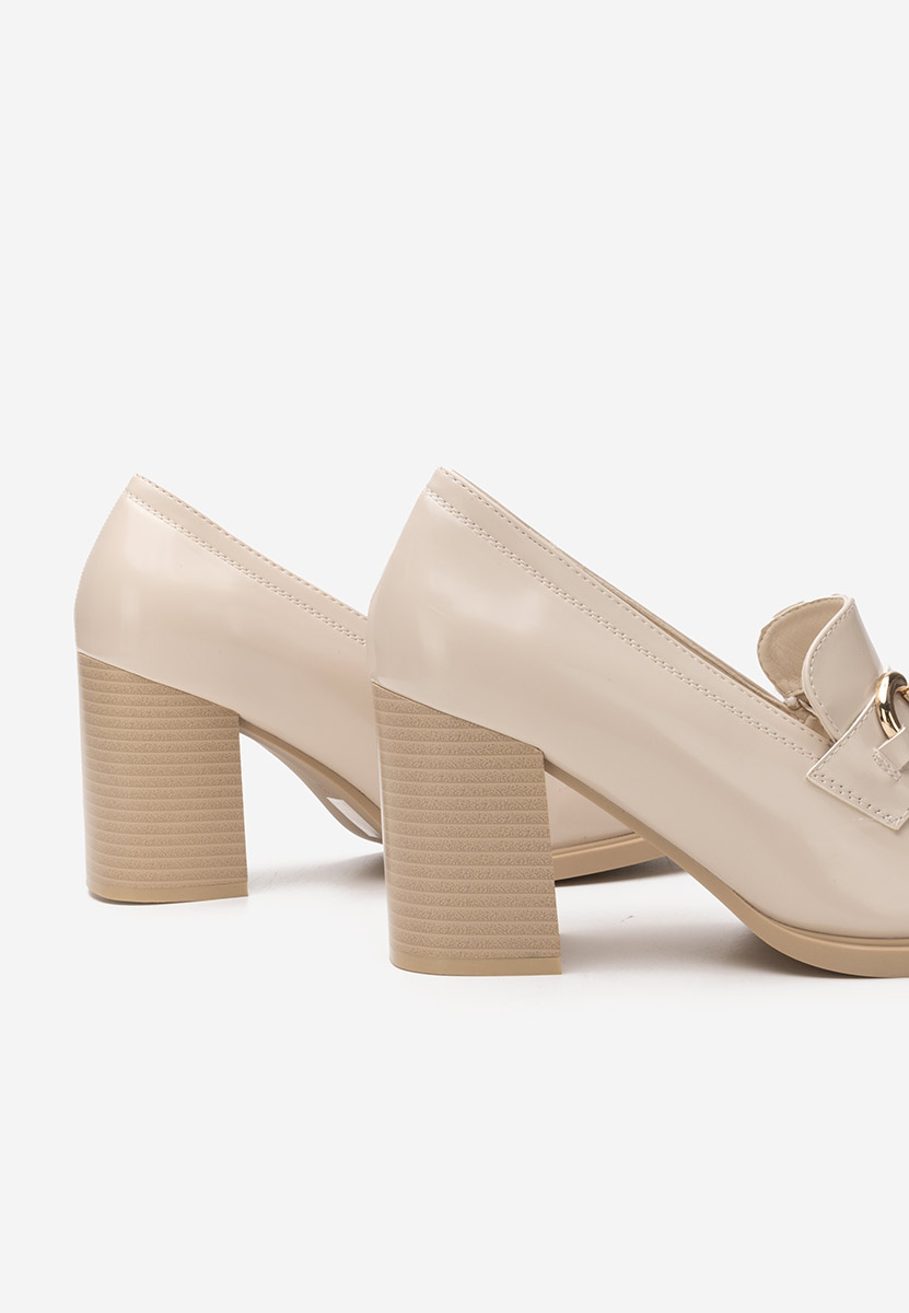 Mocassins à talon beige Efora