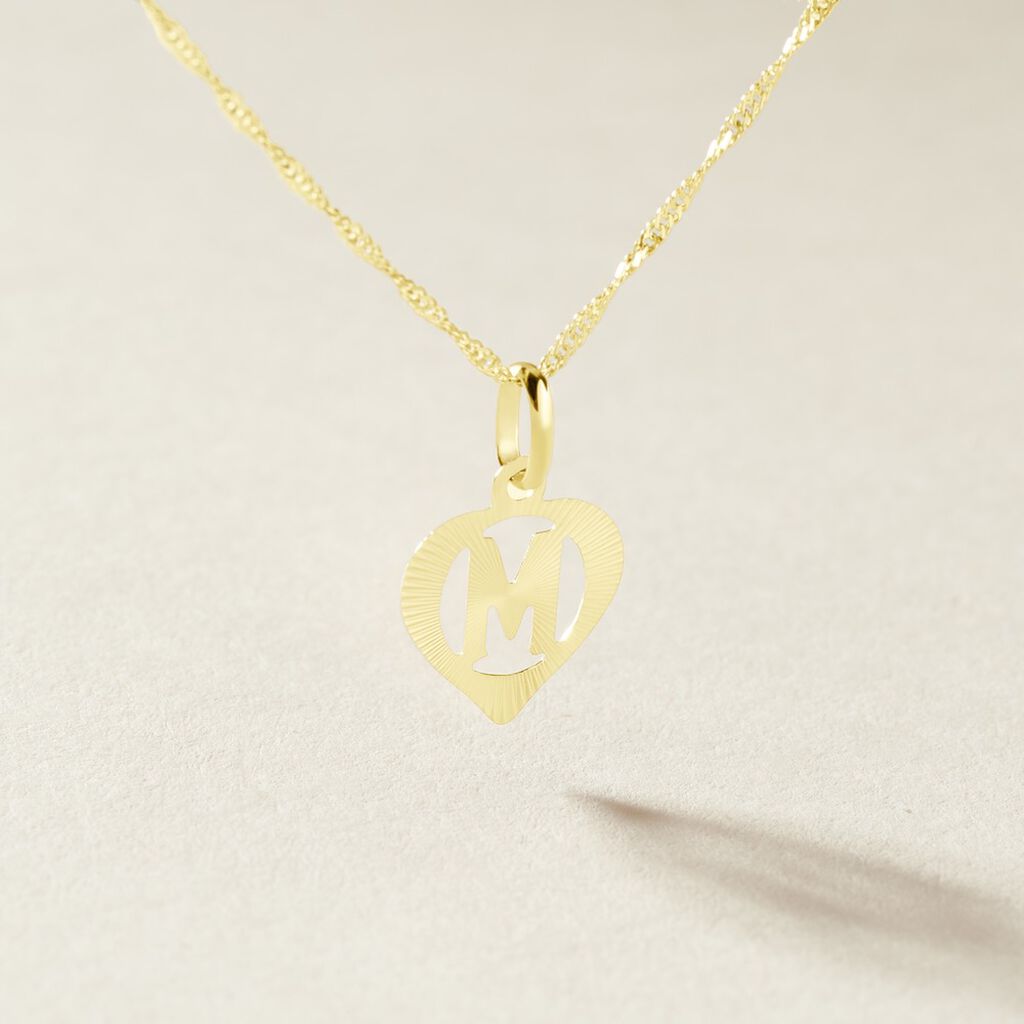 Pendentif Eudocie Coeur Lettre Or Jaune