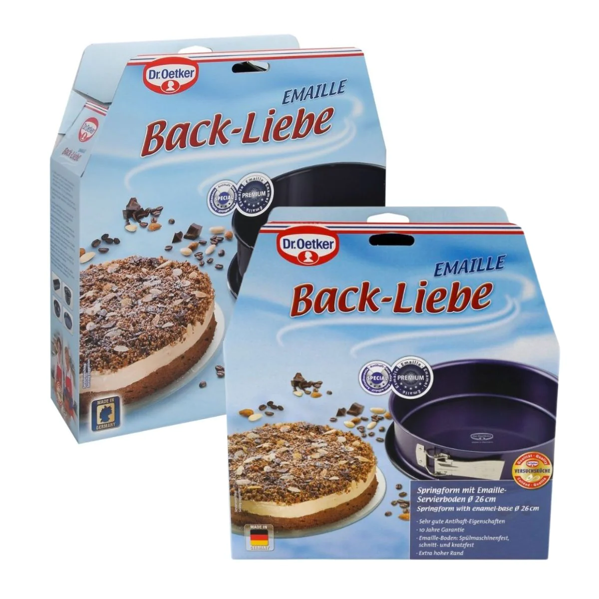 Ensemble de moule à manqué à charnière 26 et 28 cm Dr. Oetker Back Lie