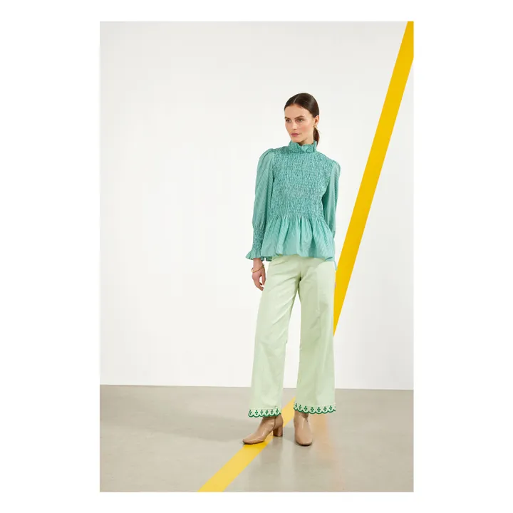 Maria de la Orden Blouse Aleria Rayures | Vert