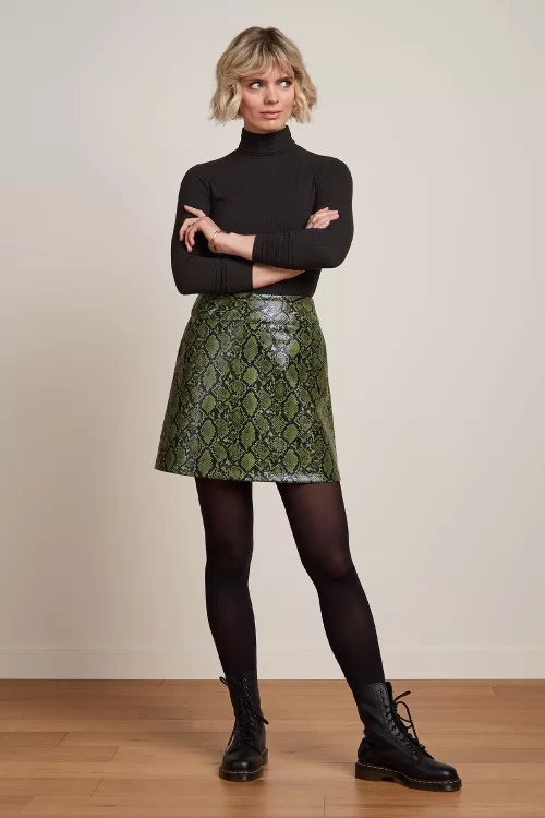 King Louie Olivia Viper rok in zwart en groen