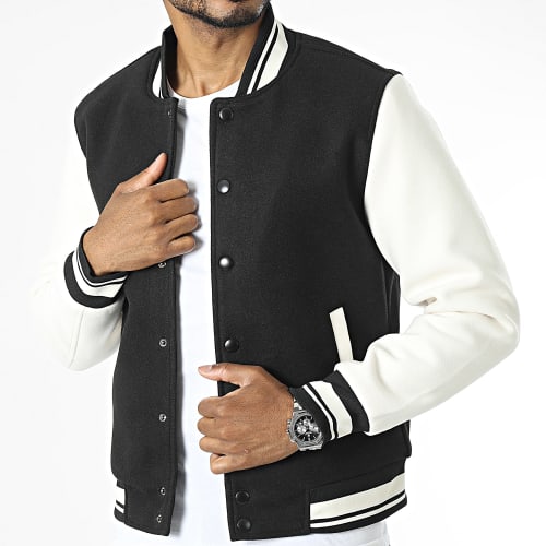 Veste Teddy Blanc Noir