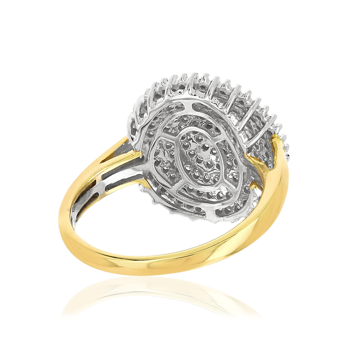 Bague or 750 2 tons diamants