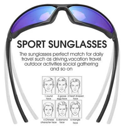 Lunettes de soleil polarisées anti-UV et anti-vent - noir