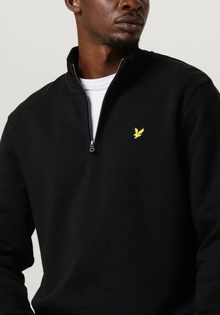 LYLE & SCOTT zwarte lyle & scott trui quarter zip sweat