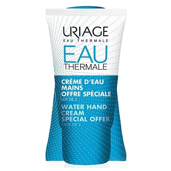 Creme para as mãos Uriage com Água Termal, embalagem com 2 unidades de 50ml