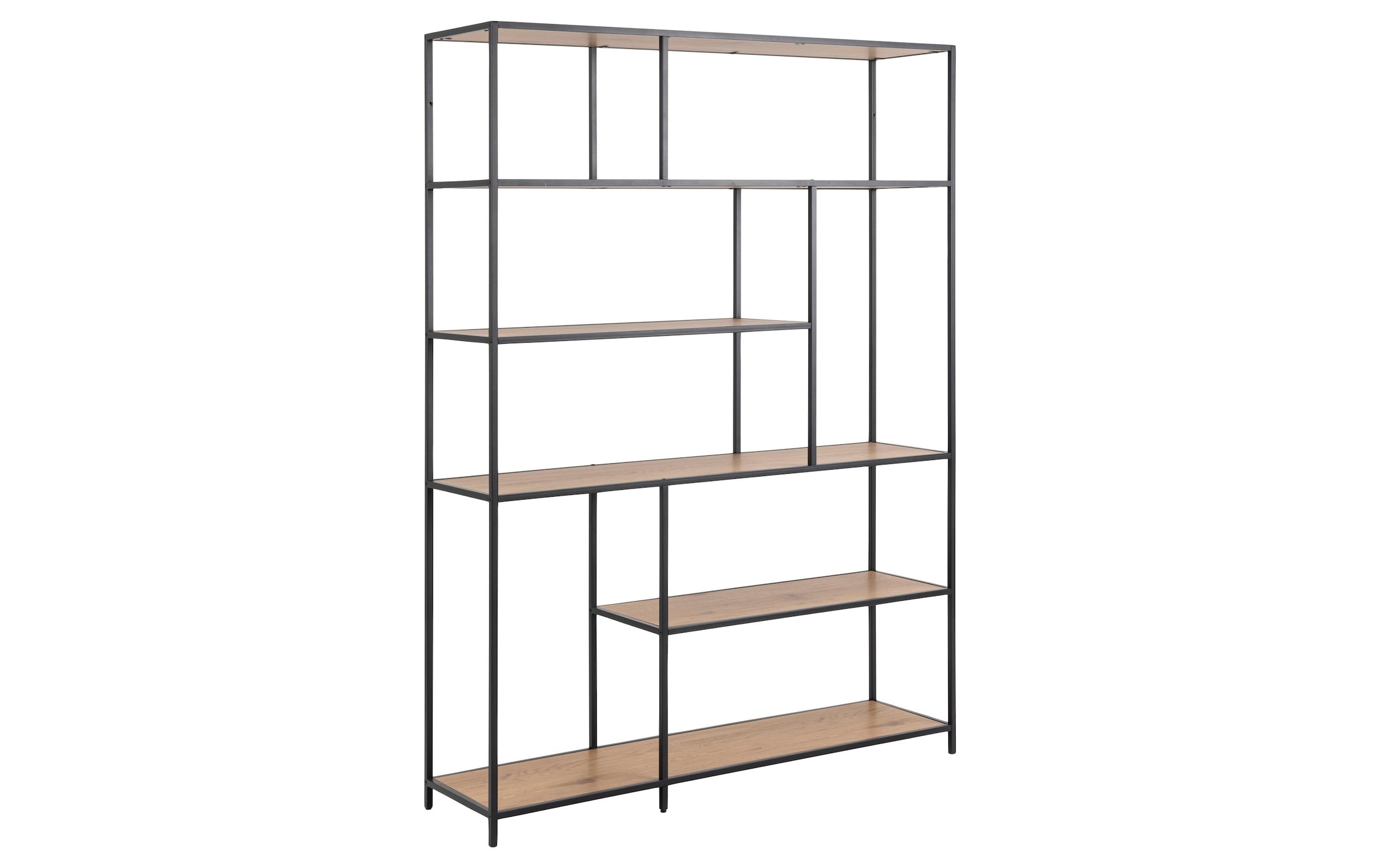 AC Design Regal »Seaford 135 x 35 x 185 cm, Eiche/Schwarz«