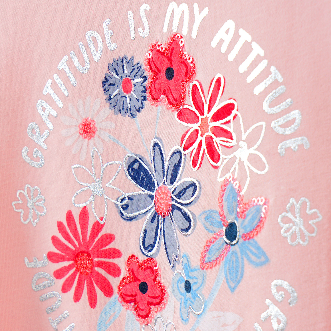 Yigga Mädchen T-Shirt mit Pailletten rosa
