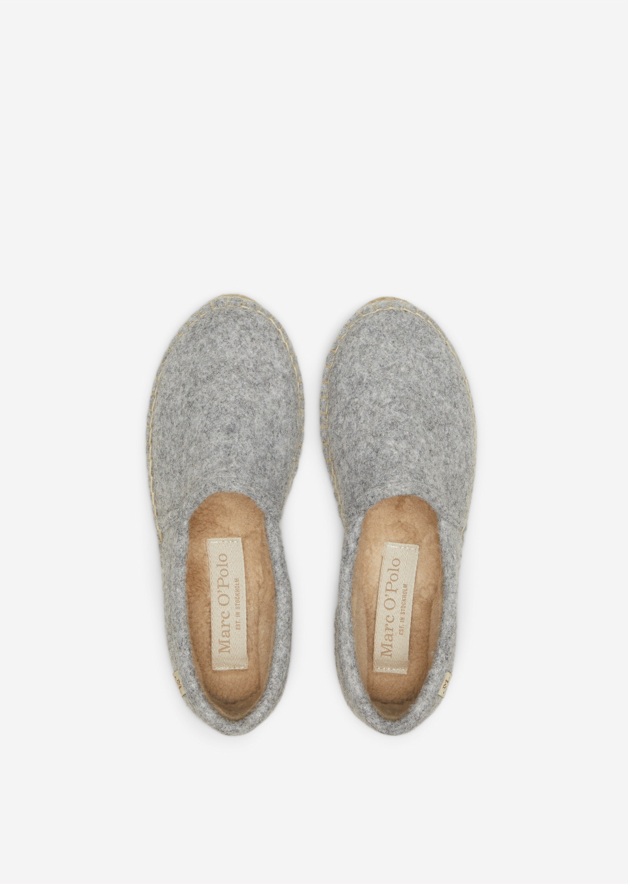 Espadrilles-Hausschuhe mit flauschigem Kunstfell