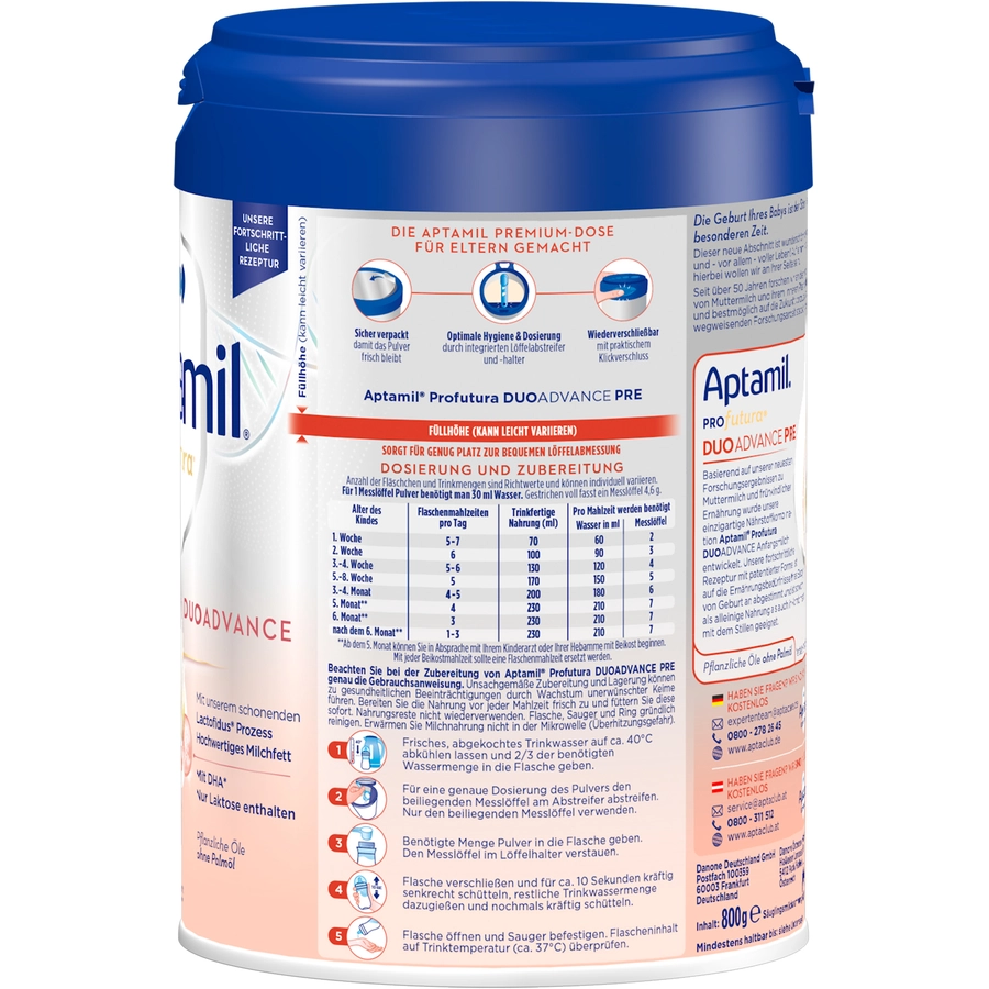 Aptamil Anfangsmilch Profutura Duo Advanced Pre 6x 800g von Geburt an