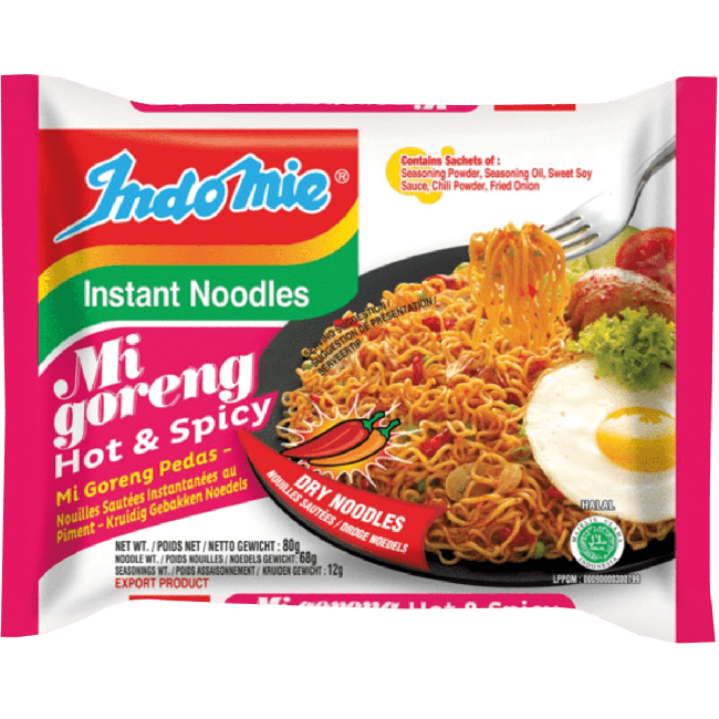 Indomie Instant Noedels Mi Goreng Heet & Pittig 80g