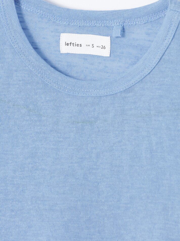 Camiseta com efeito linho - Azul claro