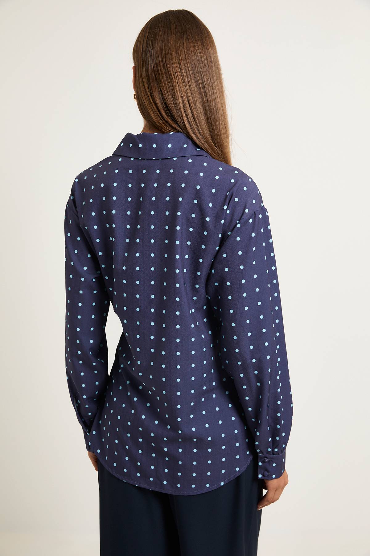 Wallis Chemisier En Satin À Pois Avec Nœud Latéral
