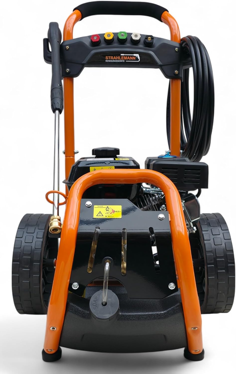 Strahlemann Benzin Hochdruckreiniger SM-LB180D Druckreiniger mit Messingpumpenkopf (4 x Düse, Hochdruckpistole, 7 PS, Druck: 207 bar Fördermenge: 540 l/h) ideal für Terrasse, Auto und Garten