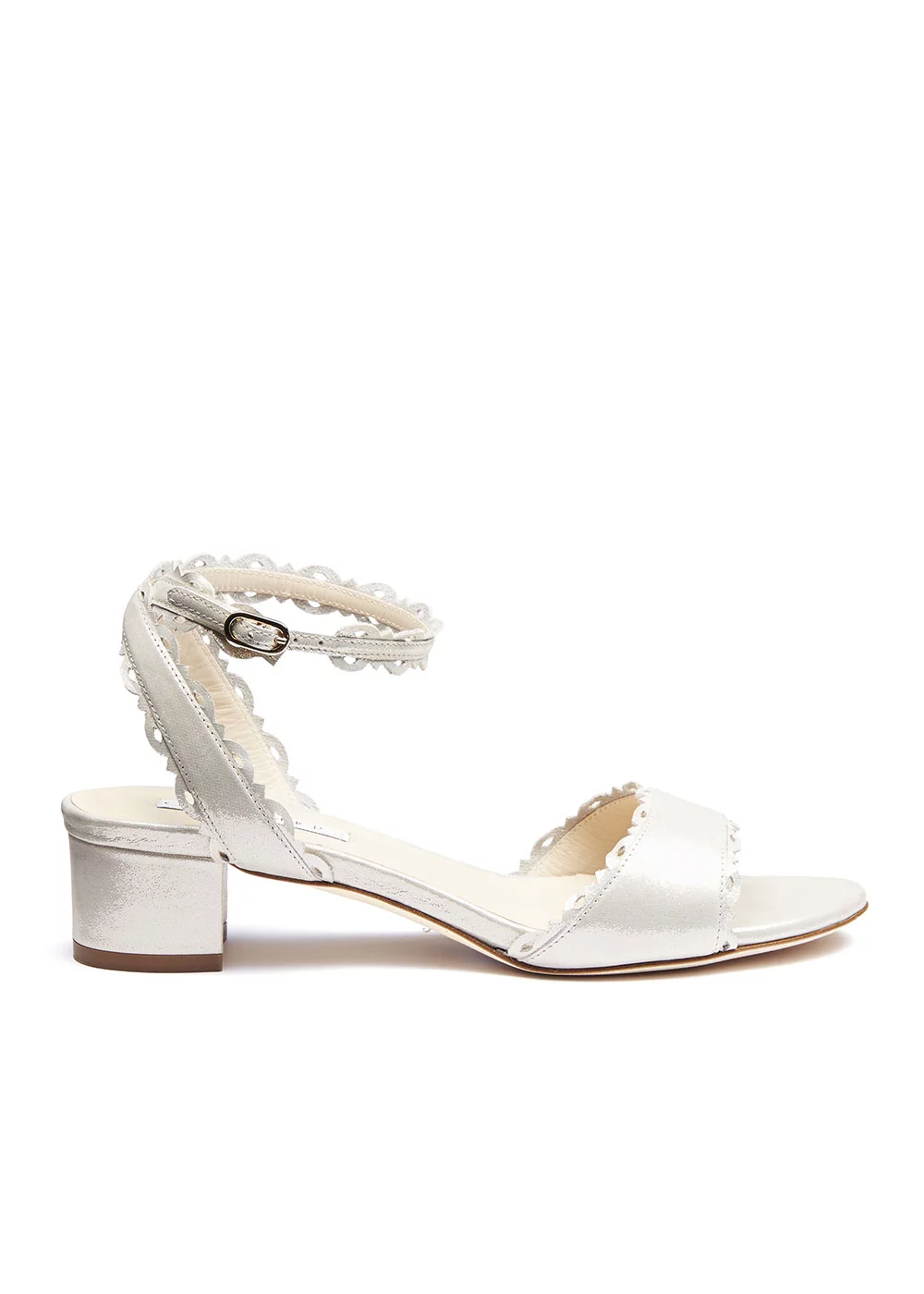 SANDALE CUIR  PLATINE T.35