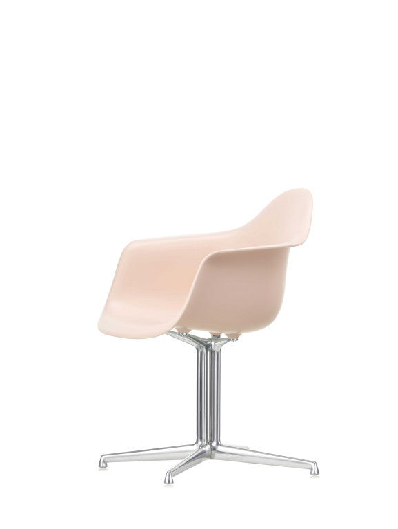 Vitra Eames DAL stoel RE, aluminium onderstel, witte viltjes, Forest