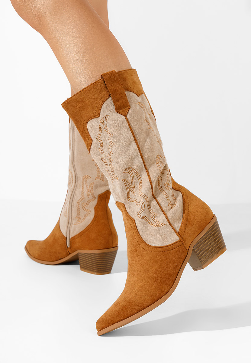 Bottes cowboy femme chameau Kania