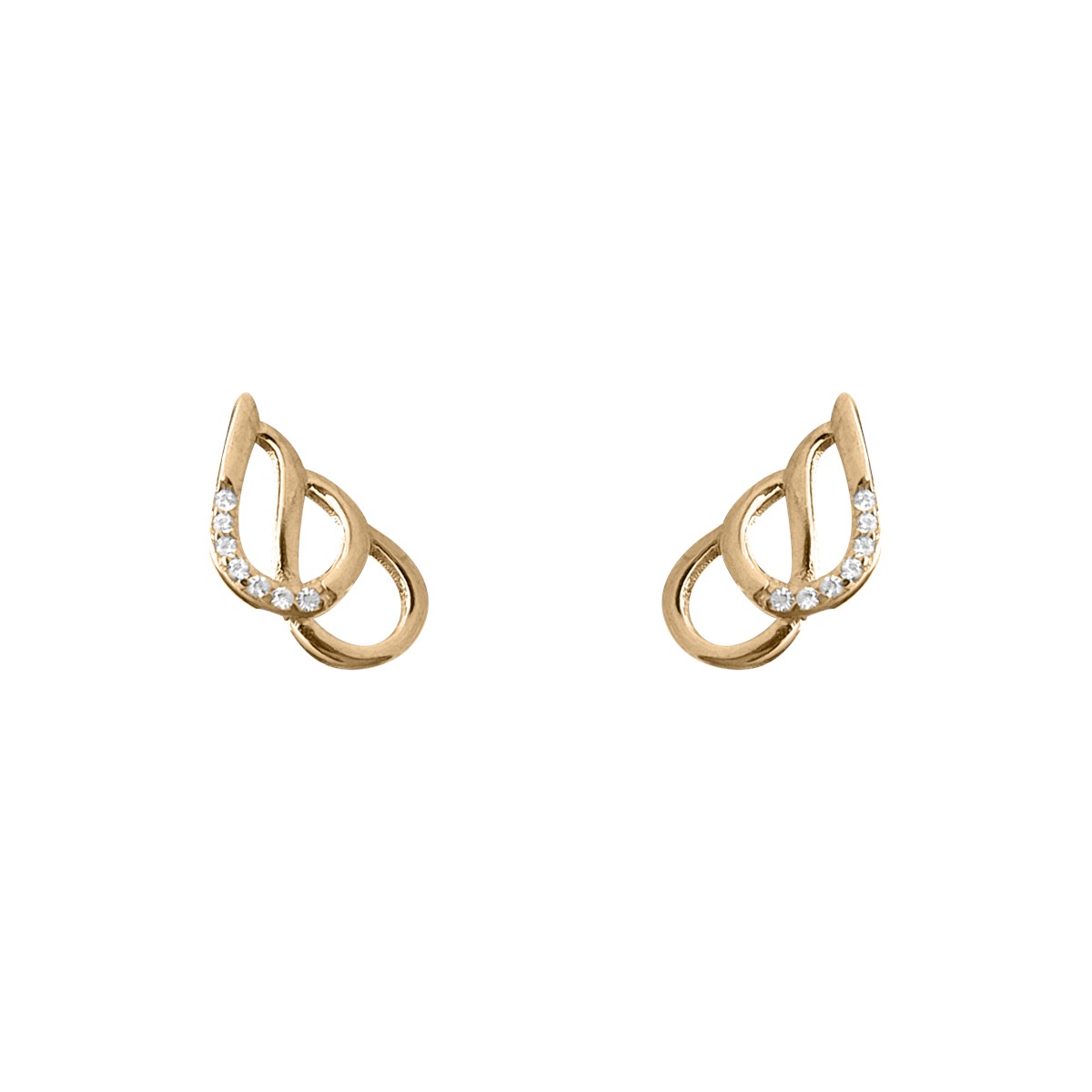 Boucles d'oreilles plaquées or avec oxydes de zirconium