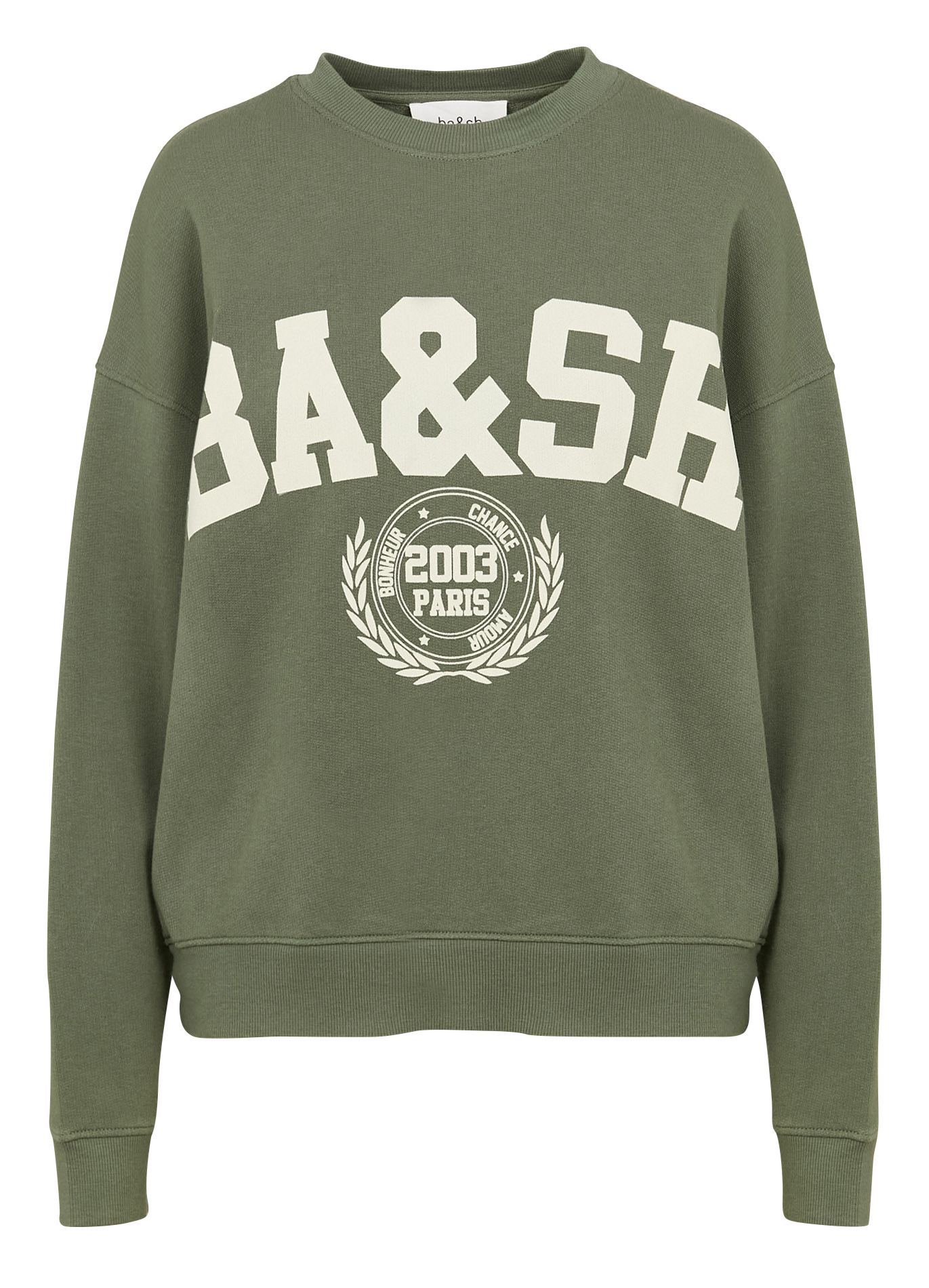 BENJAMIN - Sweat ample imprimé en coton mélangé | Kaki