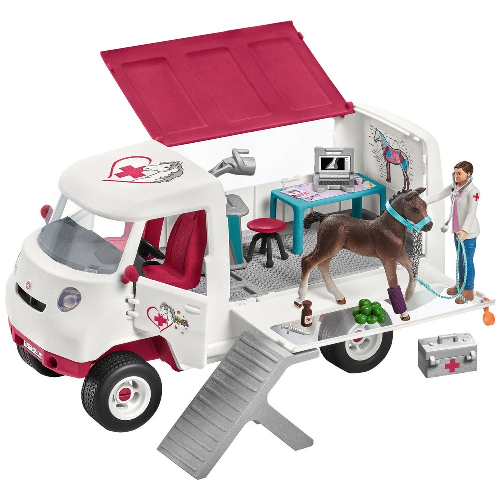 Schleich Horse Club Mobiler Tierarztwagen mit Hannoveraner Fohlen 42370/42439 Sortiment