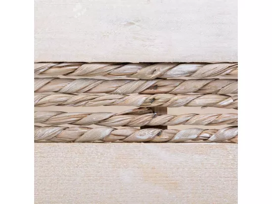 Panier en bois et corde blanc 35x25x12/31h