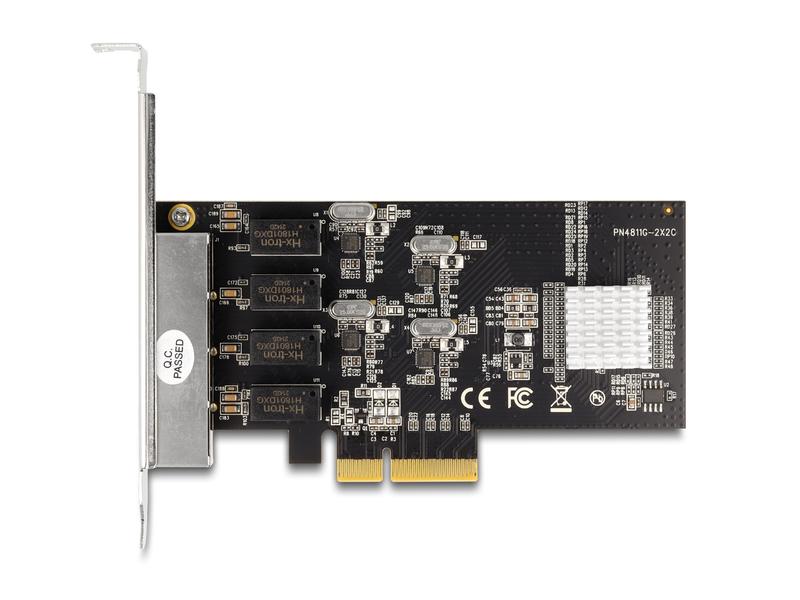 Delock Netzwerkkarte 4x RJ45 1Gbps, PCI-Express x4 Delock PCI Express x4 Karte 4 x RJ45 Gigabit LAN RTL8111