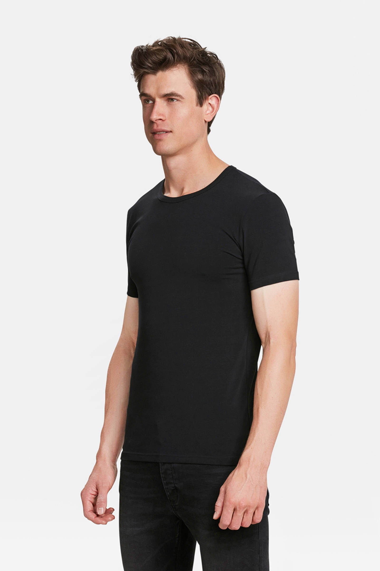 WE Fashion T-shirt zwart  (set van 2)