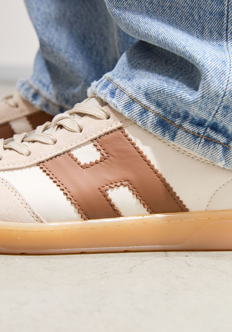 beige hogan sneakers hogan cool allacciato h