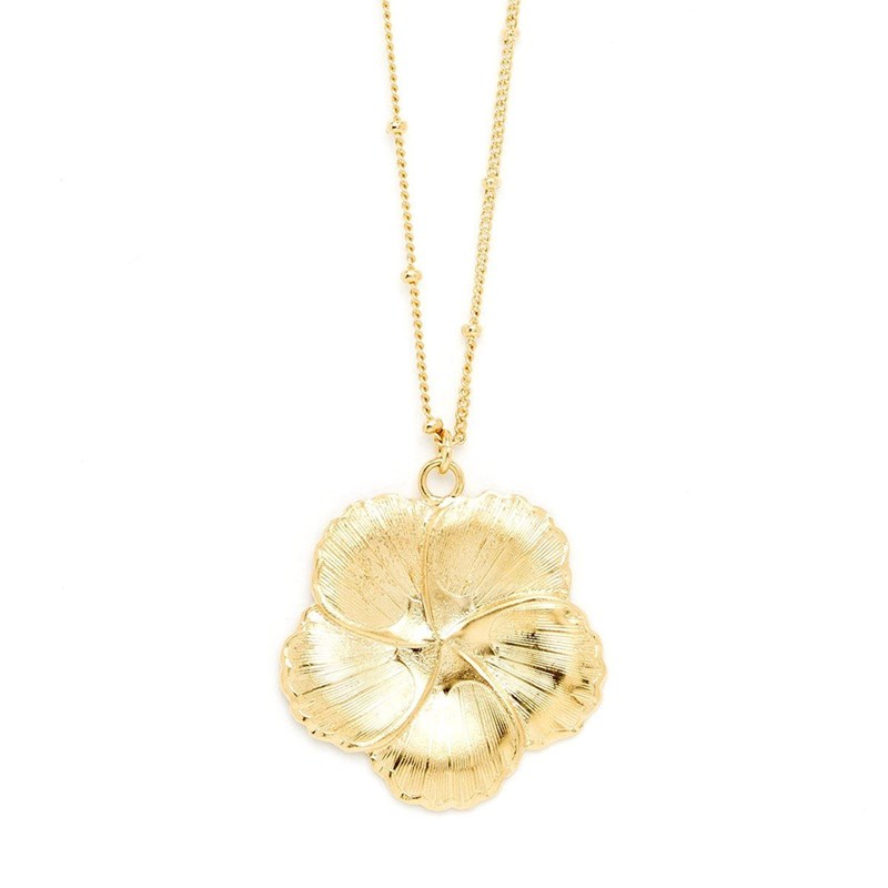 collier fleur doré à l'or fin - HÉLIOS