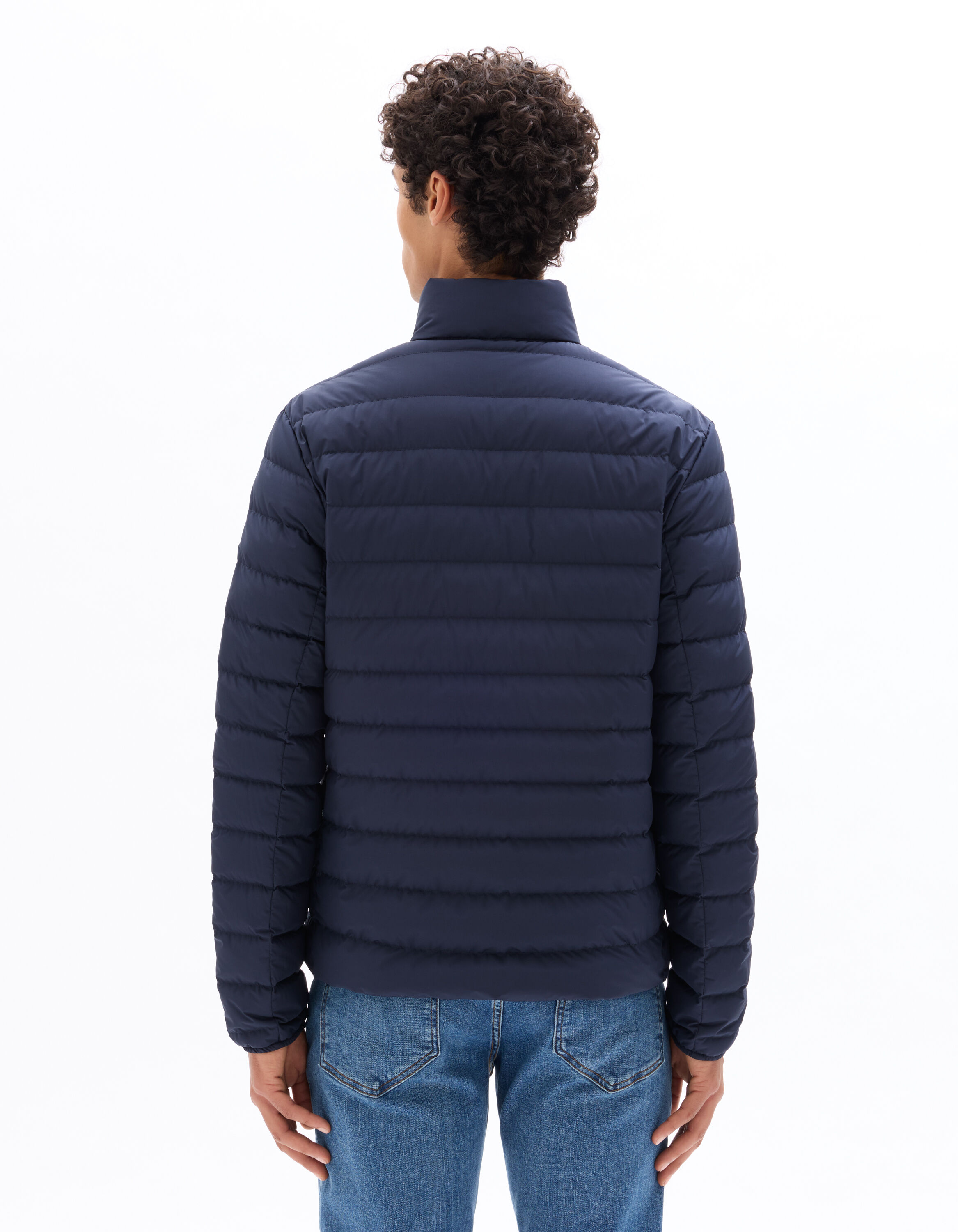 Doudoune Downwarm light manches longues col montant 90% duvet 10% plume - marine