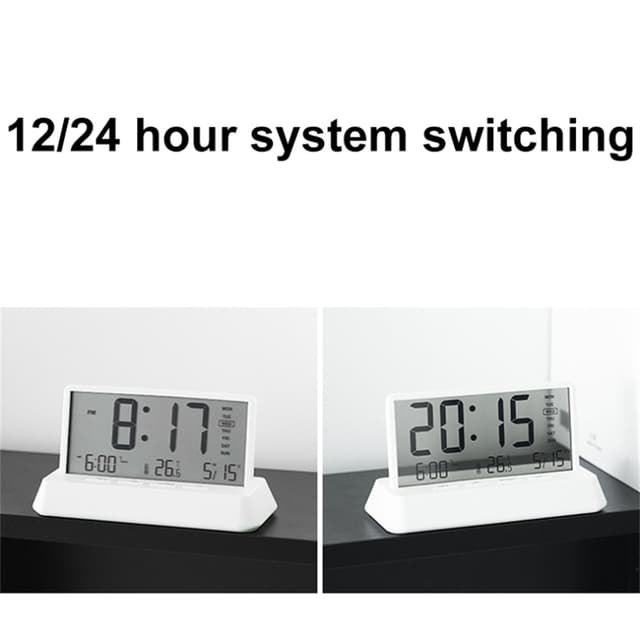 LED Display Digitalt vækkeur med Temperatur Kalender Snooze funktion
