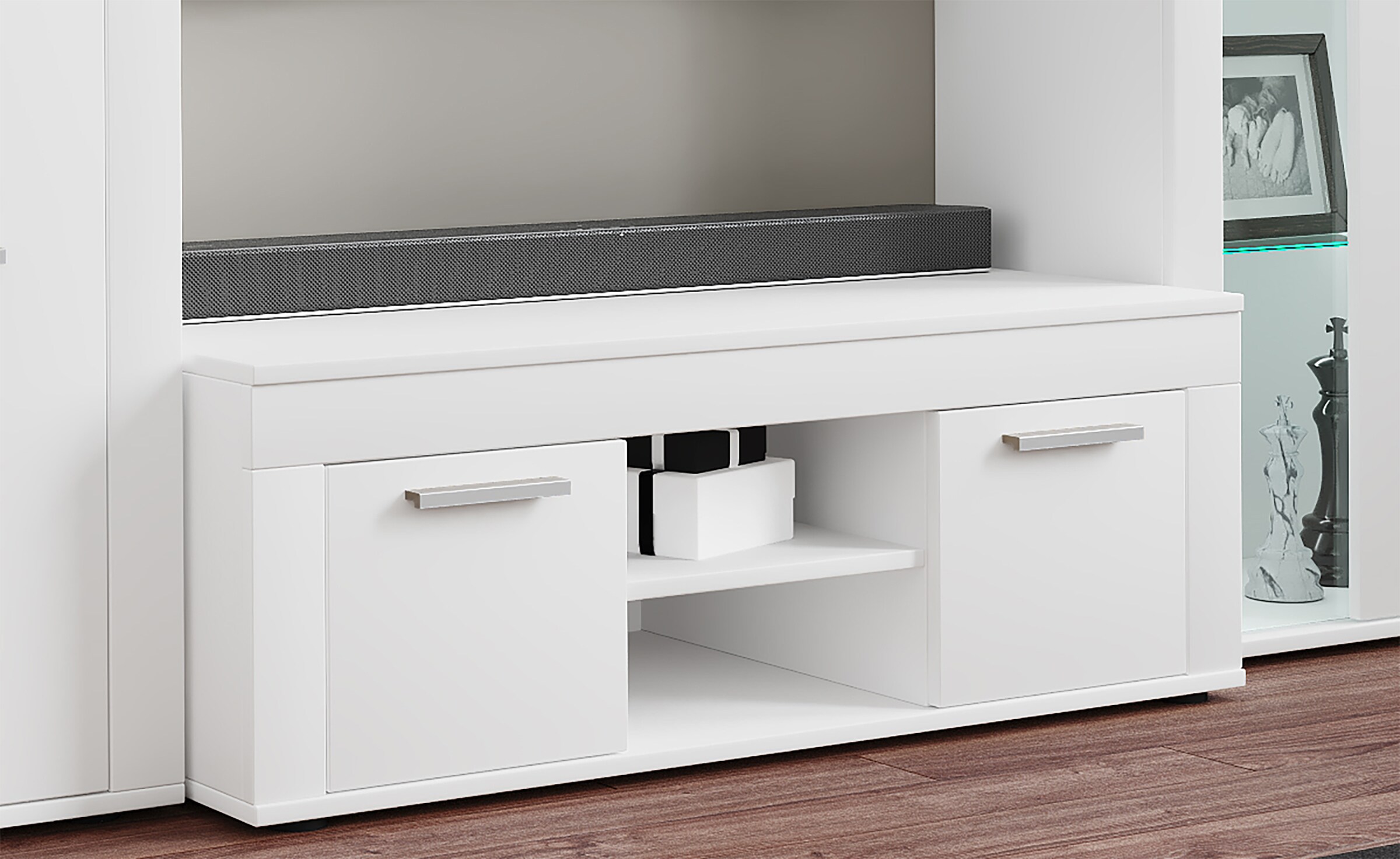 VCM Holz TV Lowboard Möbel Fernsehschrank Tisch Konsole Fernsehtisch Breite 102 cm Usilo L