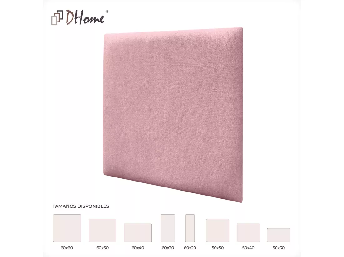 DHOME Lot de 8 Panneaux Rembourrés en Tissu Aqualine Autocollants pour Mur Acoustiques Absorbants Protection contre les Chocs (Rose, 60x60cm, x8)
