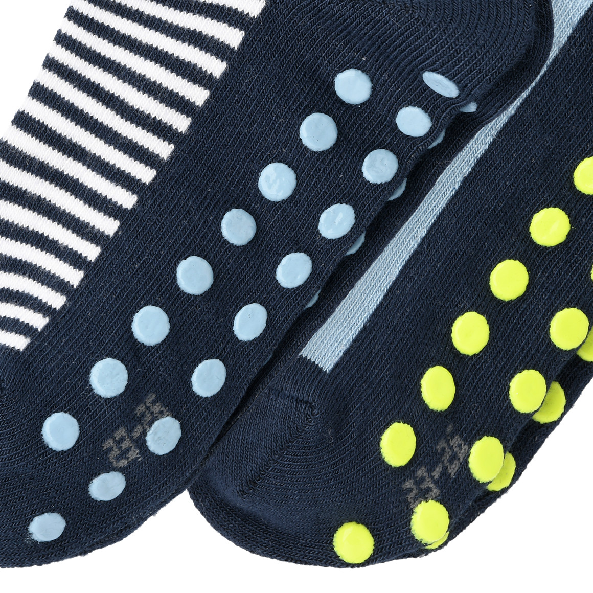 2 Paar Jungen Stoppersocken im Set dunkelblau / blau / weiss