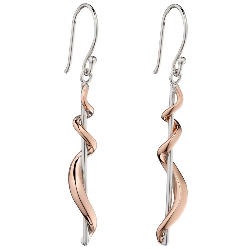 Boucle d'oreille plaqué or rose en argent 925/1000