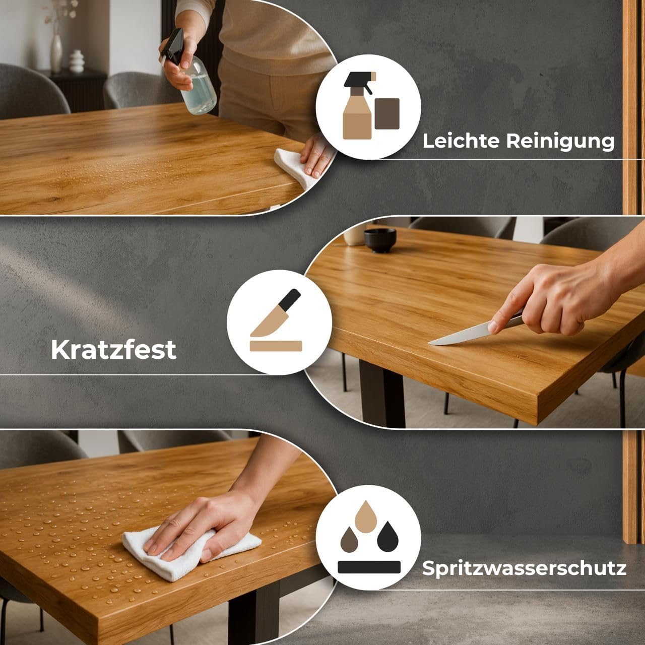 Ausziehbarer Esstisch Leonardo 100–300 cm | großer Tisch für 10–12 Personen | Tischplatte Eiche Craft | Beine aus massivem Buchenholz – weiß lackiert | modern skandinavisch | für Küche & Esszimmer