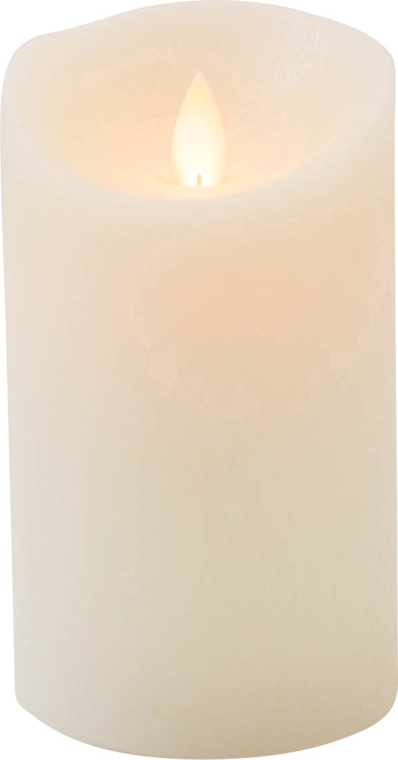 Anna's Collection LED stompkaars met timer Rustiek crème D 7,5 H 12,5 cm