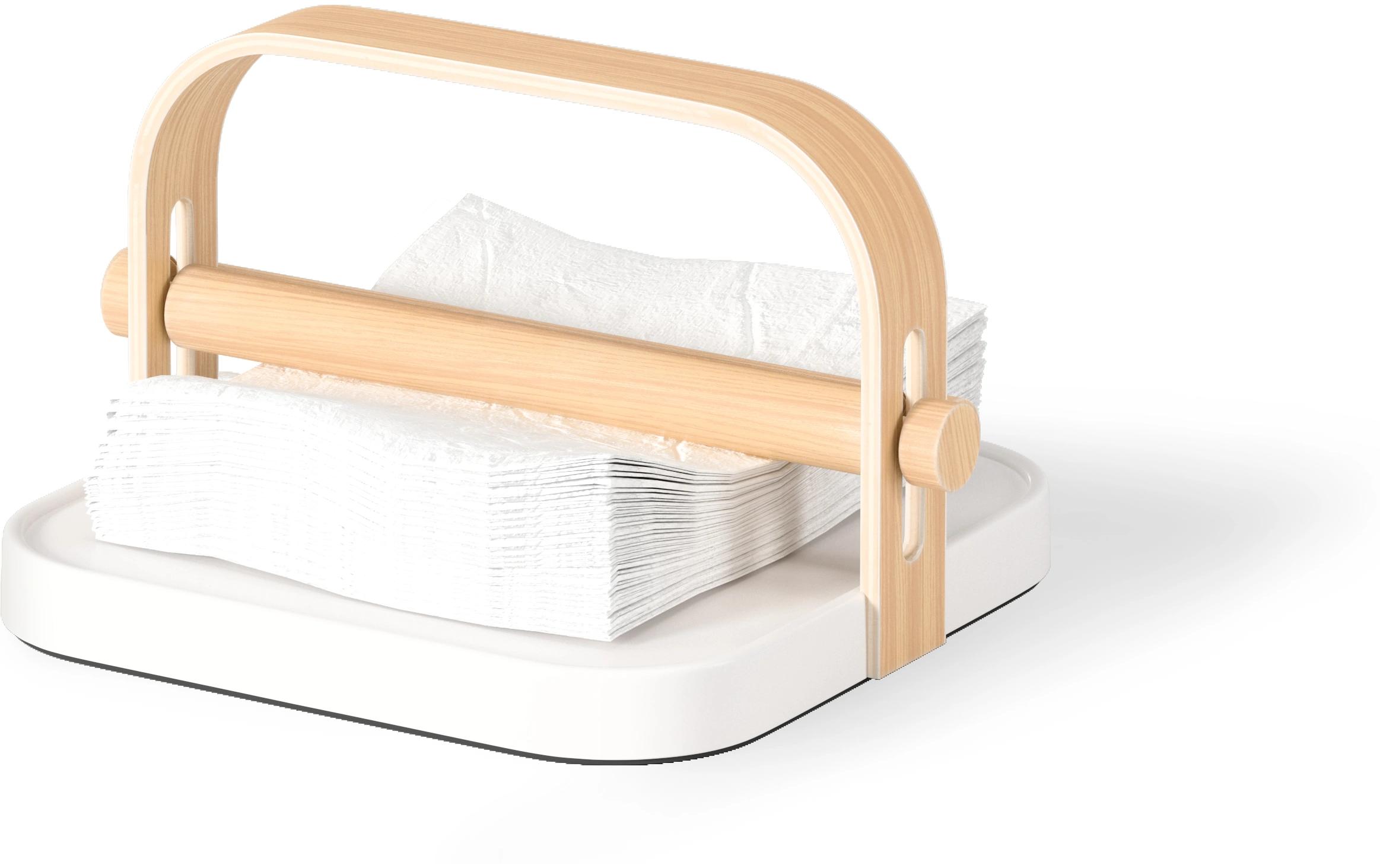 Serviettenhalter Bellwood, Nature-WeissServiettenhalter mit Haltegriff