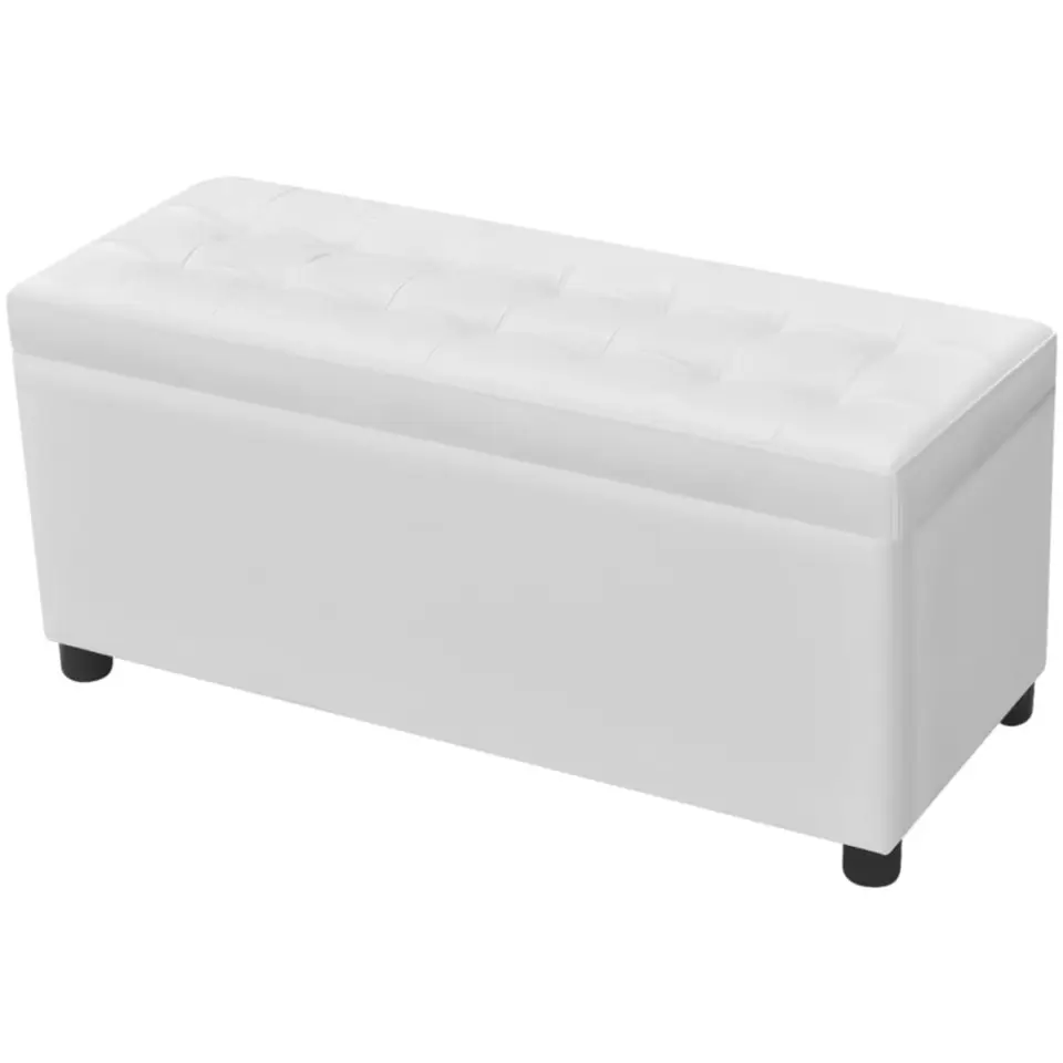 vidaXL - Opberg Hocker - Wit - Kunstleer