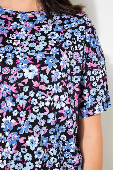 T-Shirt, oversized, Millefleur Print