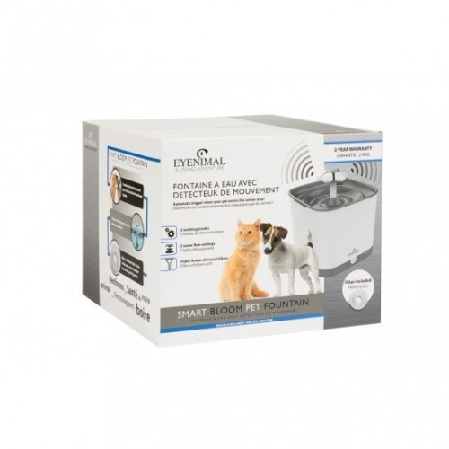 Fonte de água Smart Bloom para animais de estimação, branca
