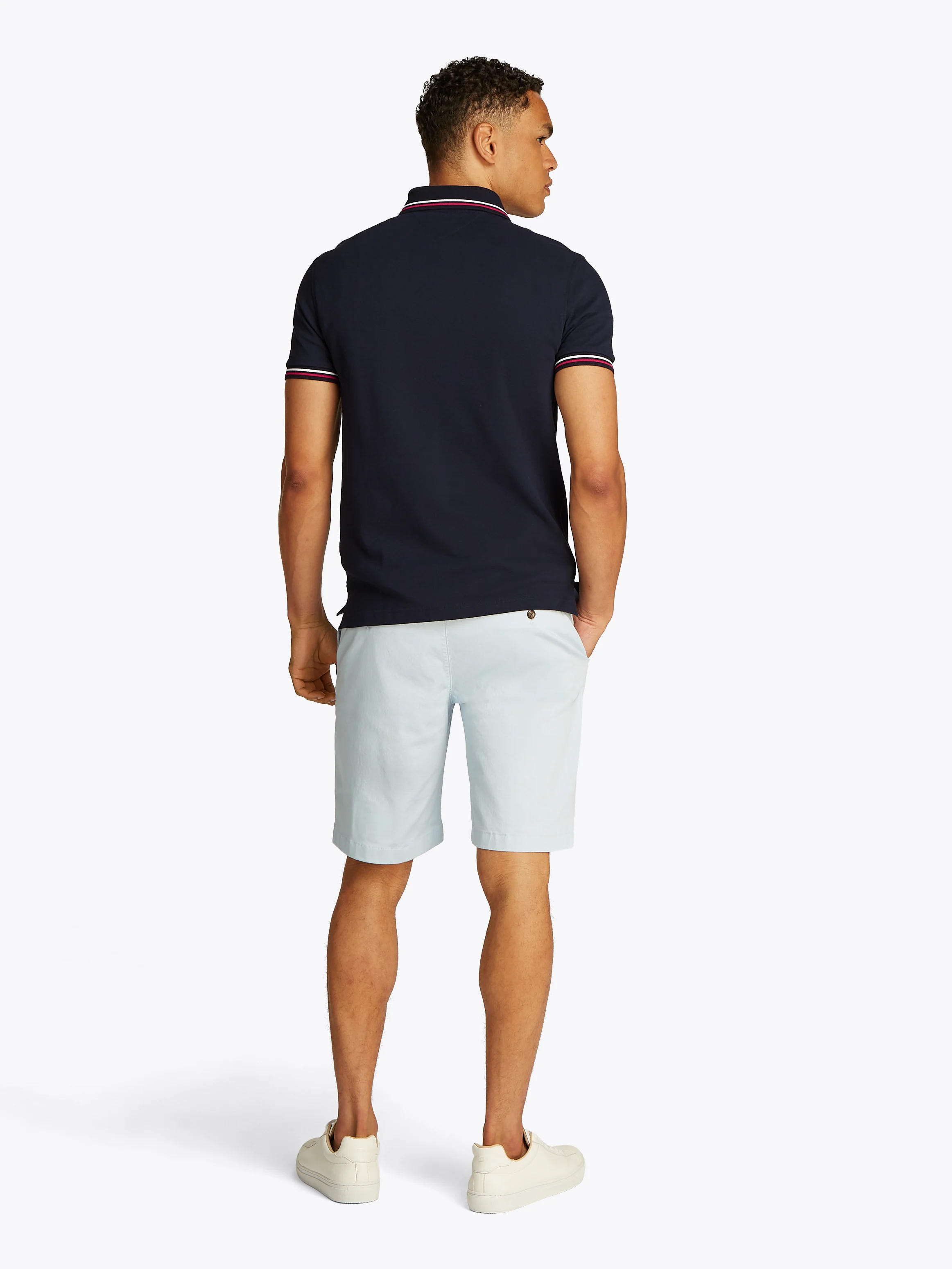 Polo droit en coton bio mélangé | Bleu