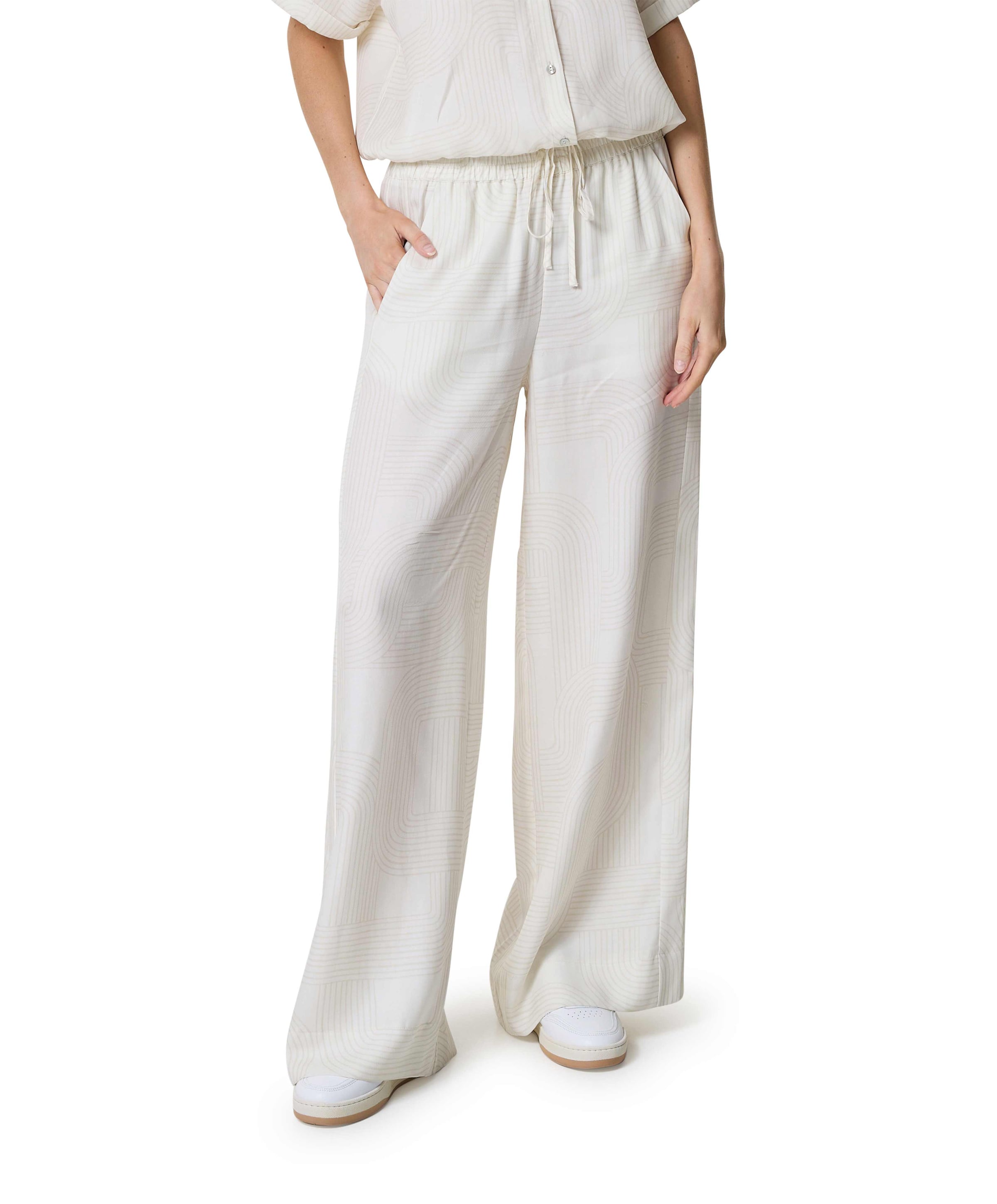 Rino & pelle Regular length wide leg dames broek ecru