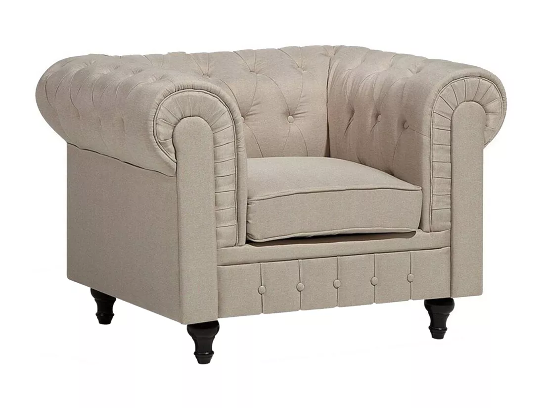 Fauteuil CHESTERFIELD Tissu Beige