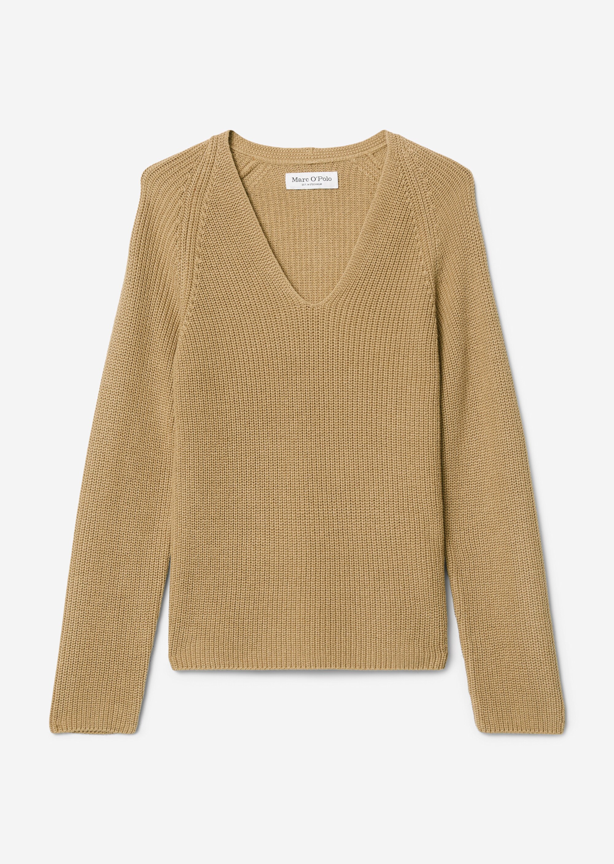 V-Neck-Strickpullover regularaus softem Baumwoll-Garn